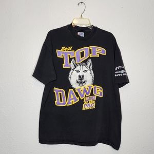 Vintage Hanes Official Dawg Leader of the Pack Black Pueple Shirt Size XL